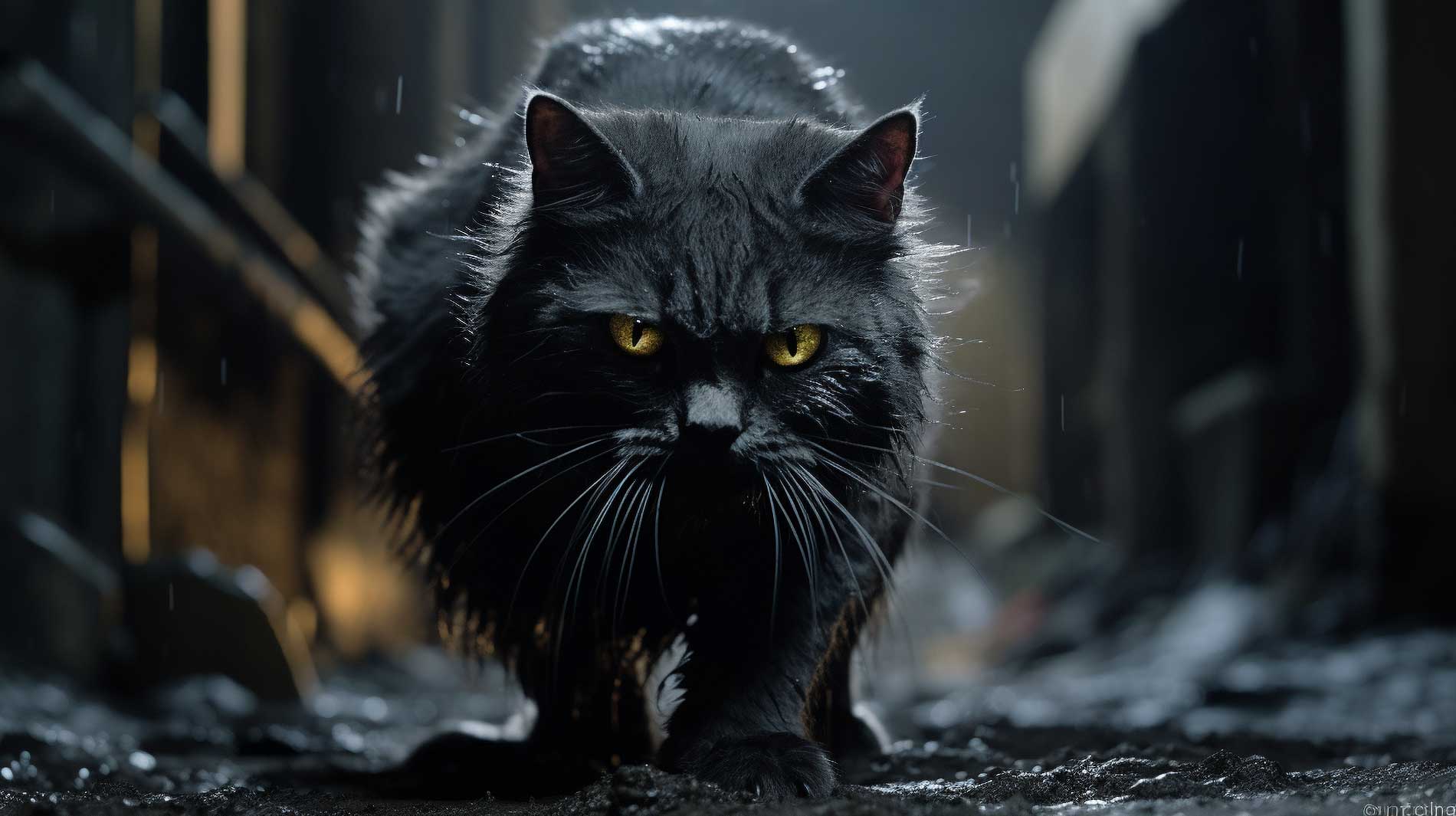 creepy cat from a horror movie